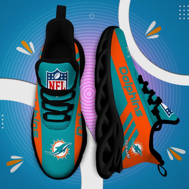 LIMITED EDITION - NEW CUSTOMIZED NFL19 MDP MIAMI DOLPHINS UNISEX MAX SOUL SHOES