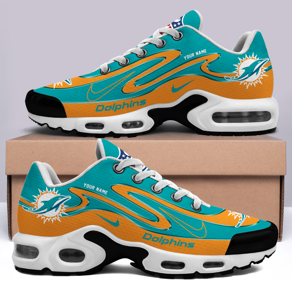 LIMITED EDITION - NEW CUSTOMIZED NFL19 MDP MIAMI DOLPHINS AIR MAX PLUS SNEAKERS