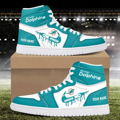 LIMITED EDITION - NEW CUSTOMIZED NFL19 MDP MIAMI DOLPHINS AIR JORDAN SNEAKERS