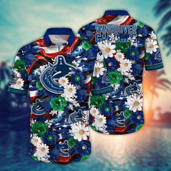 VIRAL EDITION - NEW CUSTOMIZED NHL19 VCC VANCOUVER CANUCKS INDEPENDENCE DAY UNISEX HAWAIIAN SHIRT
