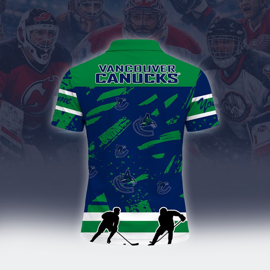 [SUPER SALE] NEW CUSTOMIZED NHL19 VCC VANCOUVER CANUCKS POLO SHIRT