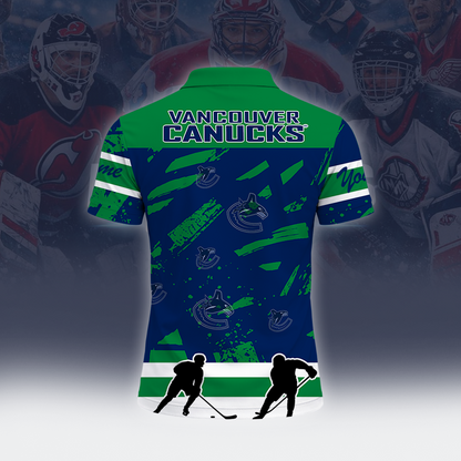 [SUPER SALE] NEW CUSTOMIZED NHL19 VCC VANCOUVER CANUCKS POLO SHIRT