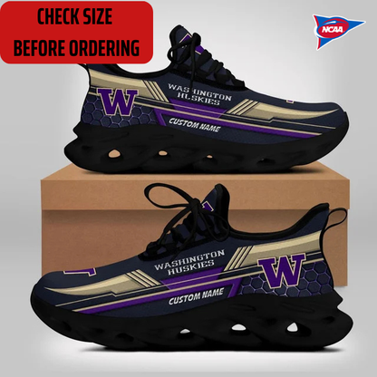 ELITE EDITION - NEW CUSTOMIZED NCAA FBS19 WSH WASHINGTON HUSKIES CLUNKY SNEAKERS