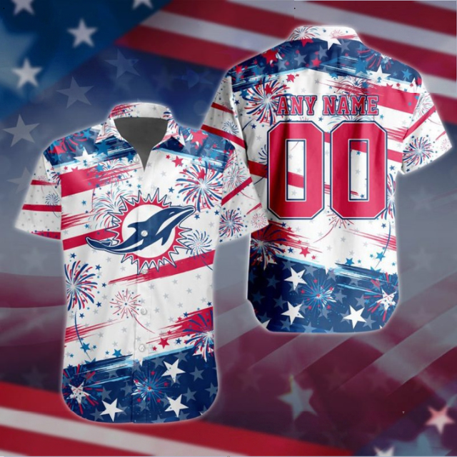 VIRAL EDITION - NEW CUSTOMIZED NFL19 MDP MIAMI DOLPHINS PATRIOTIC USA HAWAIIAN SHIRT