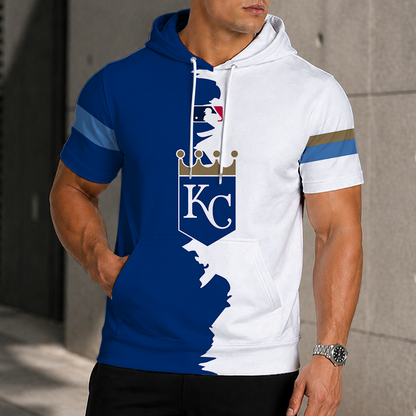 LIMITED EDITION - NEW CUSTOMIZED MLB19 KCR KANSAS CITY ROYALS SHORT SLEEVE HOODIE