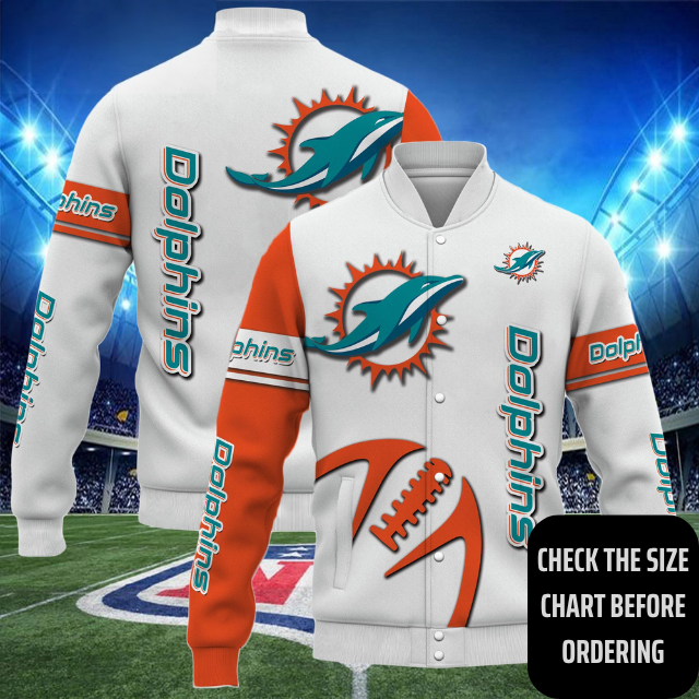 ELITE EDITION - NEW CUSTOMIZED NFL19 MDP MIAMI DOLPHINS SATIN VARSITY & BASEBALL JACKET