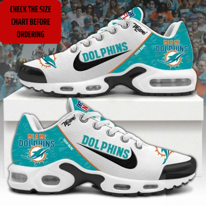 ELITE EDITION - NEW CUSTOMIZED NFL19 MDP MIAMI DOLPHINS AIR MAX PLUS SNEAKERS