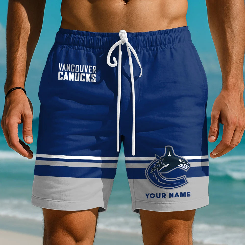 EXCLUSIVE EDITION - NEW CUSTOMIZED NHL19 VCC VANCOUVER CANUCKS SHORT PANTS