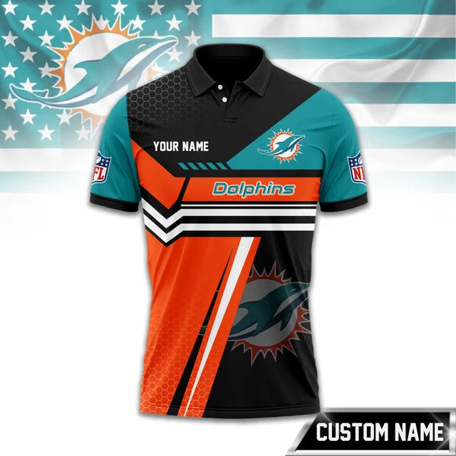 SPECIAL EDITION - NEW CUSTOMIZED NFL19 MDP MIAMI DOLPHINS POLO SHIRT, ZIP POLO SHIRT & T-SHIRTS