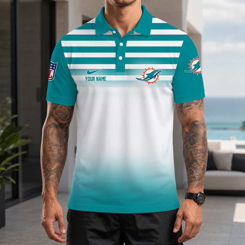 [SPECIAL OFFER] NEW CUSTOMIZED NFL19 MDP MIAMI DOLPHINS POLO SHIRT