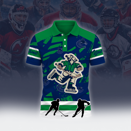 [SUPER SALE] NEW CUSTOMIZED NHL19 VCC VANCOUVER CANUCKS POLO SHIRT