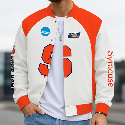 LIMITED EDITION - NEW CUSTOMIZED NCAA MAM19 SYO SYRACUSE ORANGE BASEBALL JACKET, SATIN VARSITY JACKET
