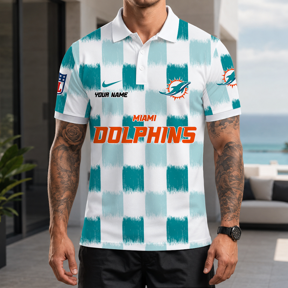 [SPECIAL OFFER] NEW CUSTOMIZED NFL19 MDP MIAMI DOLPHINS POLO SHIRT