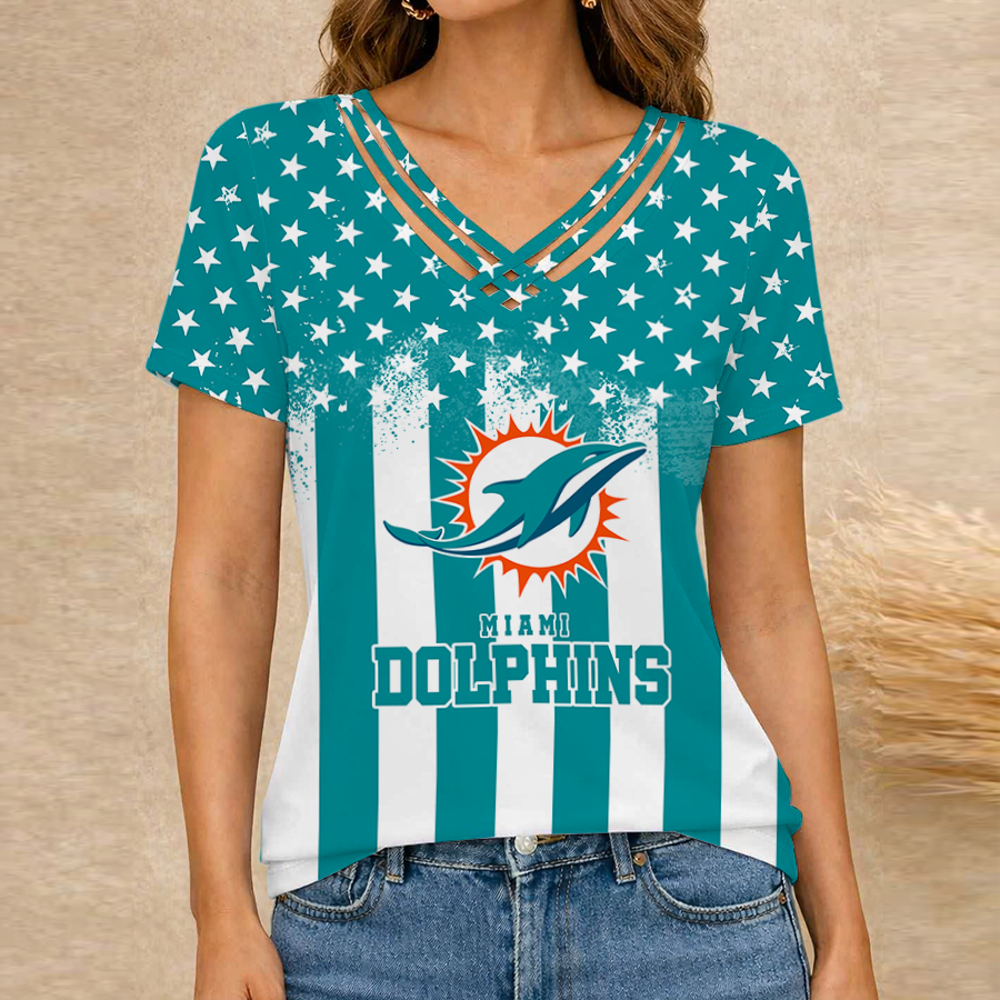 [SPECIAL OFFER] NEW CUSTOMIZED NFL19 MDP MIAMI DOLPHINS V-NECK SHIRT