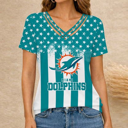 [SPECIAL OFFER] NEW CUSTOMIZED NFL19 MDP MIAMI DOLPHINS V-NECK SHIRT