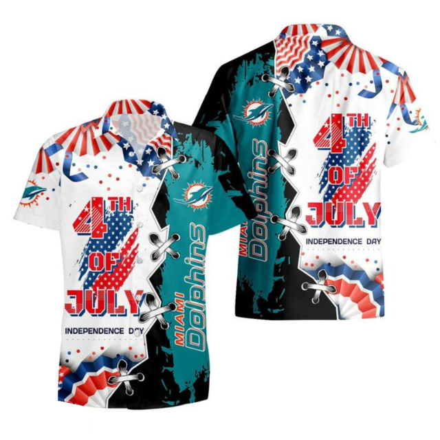 MEGA SALE - NEW CUSTOMIZED NFL19 MDP MIAMI DOLPHINS INDEPENDENCE DAY HAWAIIAN SHIRT