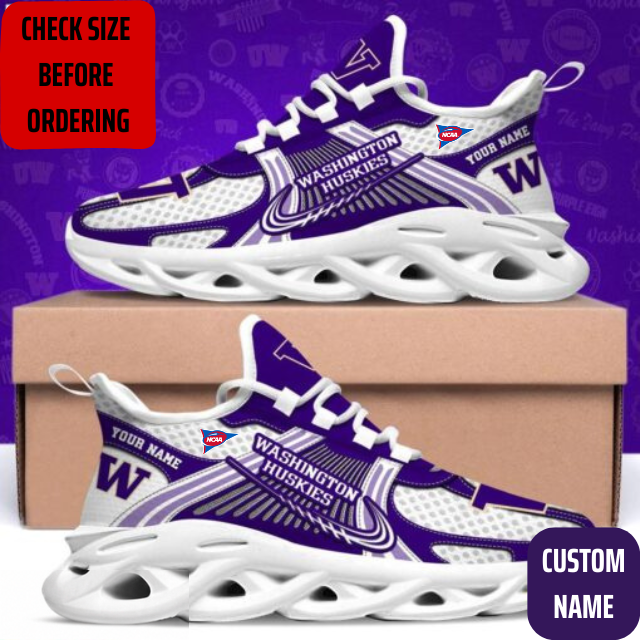 VIRAL EDITION - NEW CUSTOMIZED NCAA FBS19 WSH WASHINGTON HUSKIES CLUNKY SNEAKERS