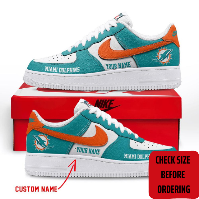 ELITE EDITION - NEW CUSTOMIZED NFL19 MDP MIAMI DOLPHINS AF1 SHOES