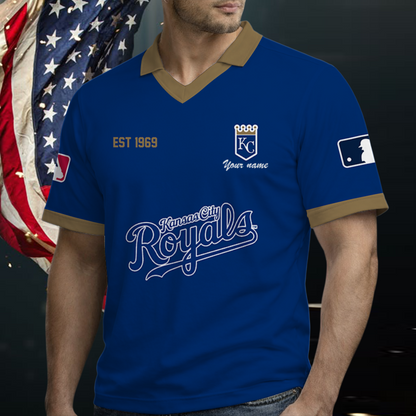 [FLASH SALE] NEW CUSTOMIZED MLB19 KCR KANSAS CITY ROYALS POLO SHIRT