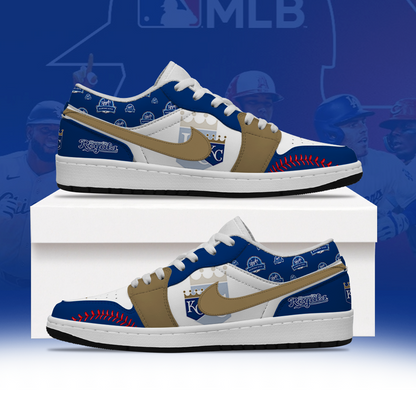 LIMITED EDITION - NEW CUSTOMIZED MLB19 KCR KANSAS CITY ROYALS AIR JORDAN LOW SHOES