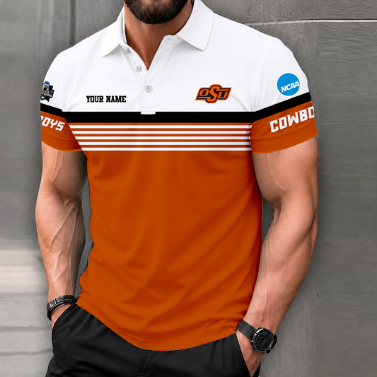 LIMITED EDITION - NEW CUSTOMIZED NCAA CWS19 OSC OKLAHOMA STATE COWBOYS POLO SHIRT