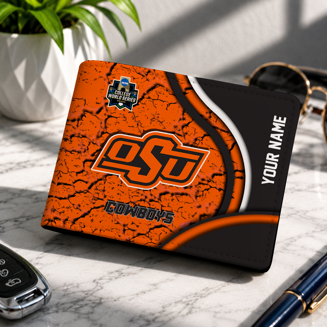 VIRAL EDITION - NEW CUSTOMIZED NCAA CWS19 OSC OKLAHOMA STATE COWBOYS LEATHER WALLET