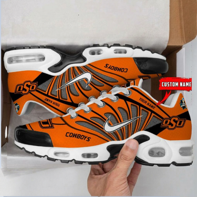 LIMITED EDITION - NEW CUSTOMIZED NCAA CWS19 OSC OKLAHOMA STATE COWBOYS UNISEX AIR MAX PLUS SNEAKERS