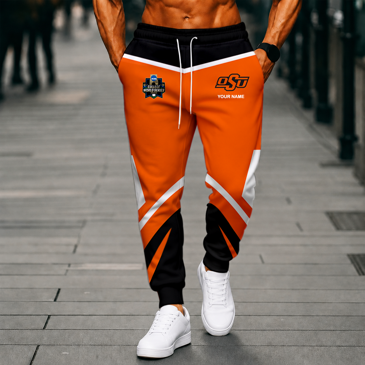 LIMITED EDITION - NEW CUSTOMIZED NCAA CWS19 OSC OKLAHOMA STATE COWBOYS SWEATPANTS