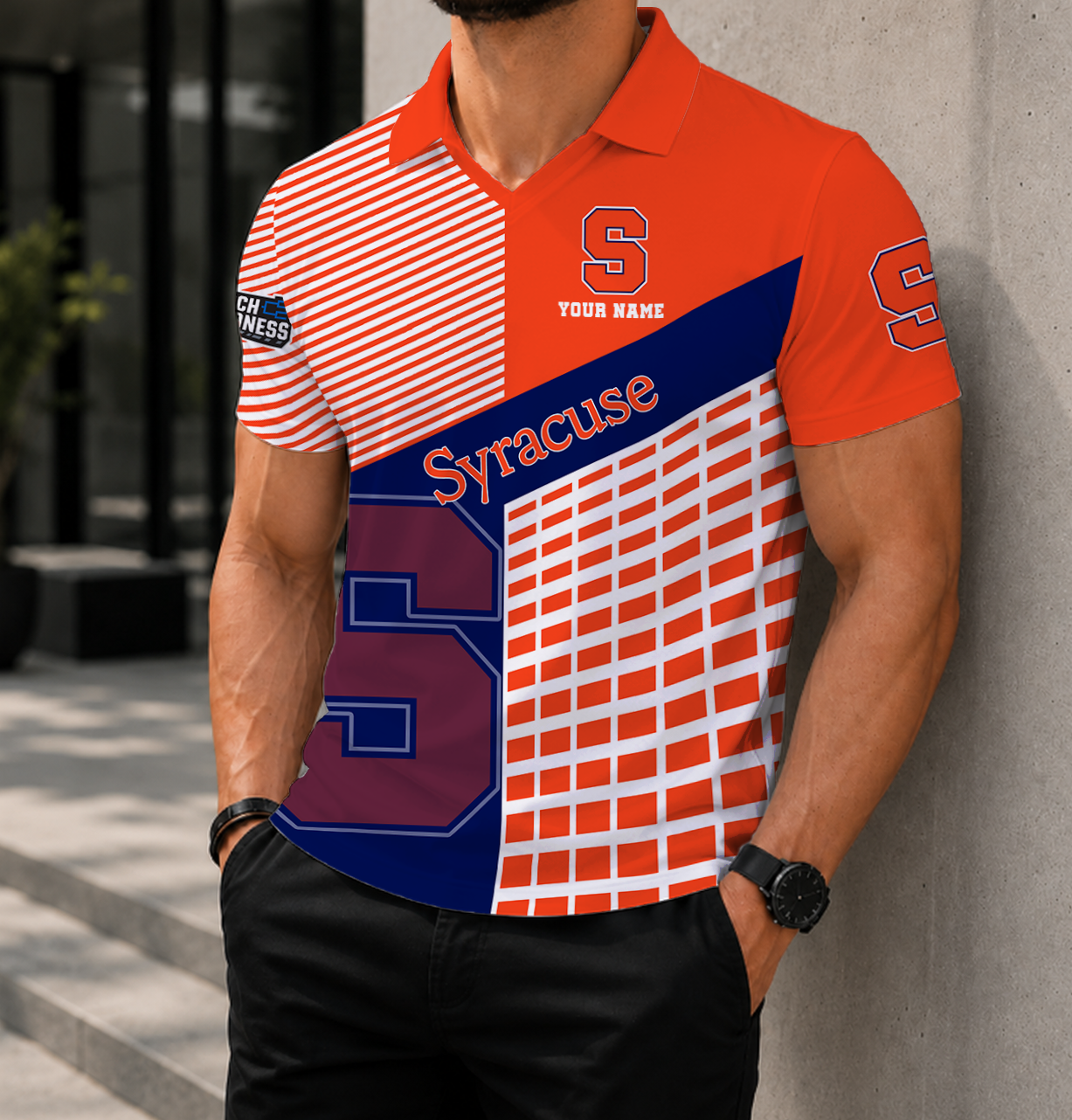 VIRAL EDITION - NEW CUSTOMIZED NCAA MAM19 SYO SYRACUSE ORANGE POLO SHIRT