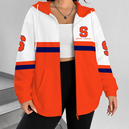 [FAN FAVORITE] NEW CUSTOMIZED NCAA MAM19 SYO SYRACUSE ORANGE STRAPPY ZIP HOODIE