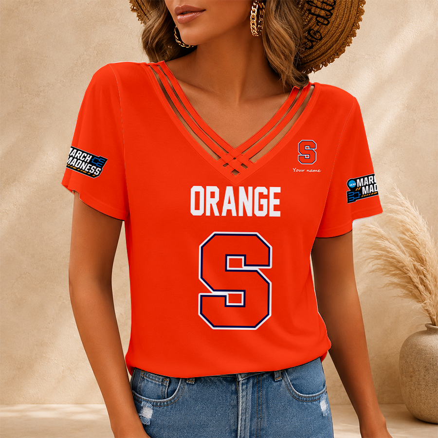 [FAN FAVORITE] NEW CUSTOMIZED NCAA MAM19 SYO SYRACUSE ORANGE V-NECK SHIRT