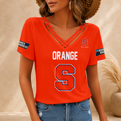 [FAN FAVORITE] NEW CUSTOMIZED NCAA MAM19 SYO SYRACUSE ORANGE V-NECK SHIRT