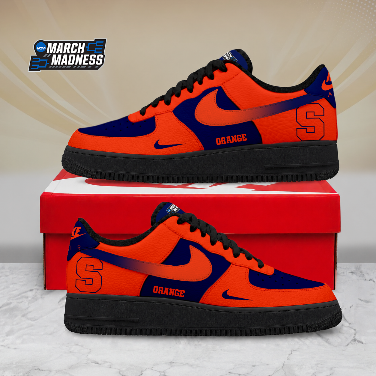 SPECIAL EDITION - NEW CUSTOMIZED NCAA MAM19 SYO SYRACUSE ORANGE AF1 SHOES