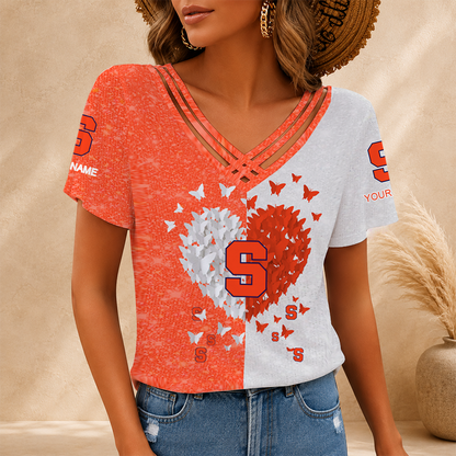 [FAN FAVORITE] NEW CUSTOMIZED NCAA MAM19 SYO SYRACUSE ORANGE V-NECK SHIRT