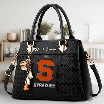 LIMITED EDITION - NEW CUSTOMIZED NCAA MAM19 SYO SYRACUSE ORANGE ZIP HANDBAG MULTICOLOR