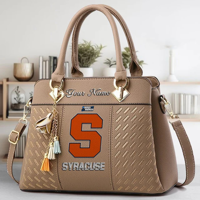 LIMITED EDITION - NEW CUSTOMIZED NCAA MAM19 SYO SYRACUSE ORANGE ZIP HANDBAG MULTICOLOR
