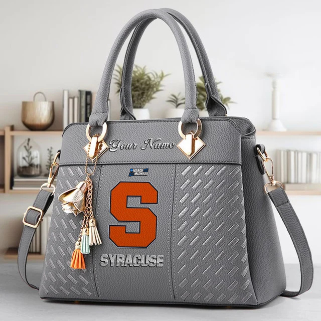 LIMITED EDITION - NEW CUSTOMIZED NCAA MAM19 SYO SYRACUSE ORANGE ZIP HANDBAG MULTICOLOR
