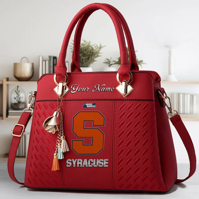LIMITED EDITION - NEW CUSTOMIZED NCAA MAM19 SYO SYRACUSE ORANGE ZIP HANDBAG MULTICOLOR