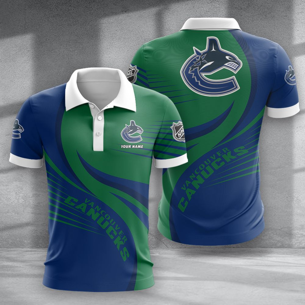 LIMITED EDITION - NEW CUSTOMIZED NHL19 VCC VANCOUVER CANUCKS POLO SHIRT & T-SHIRTS