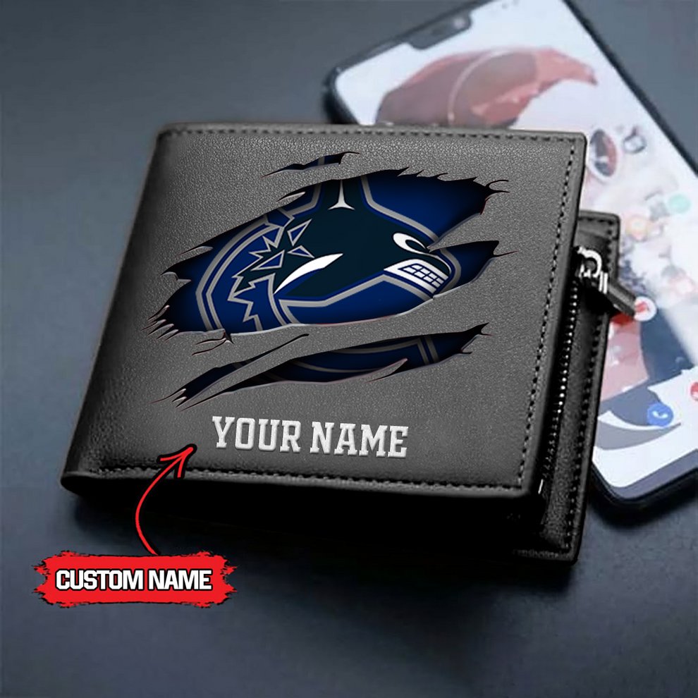 LIMITED EDITION - NEW CUSTOMIZED NHL19 VCC VANCOUVER CANUCKS LEATHER WALLET