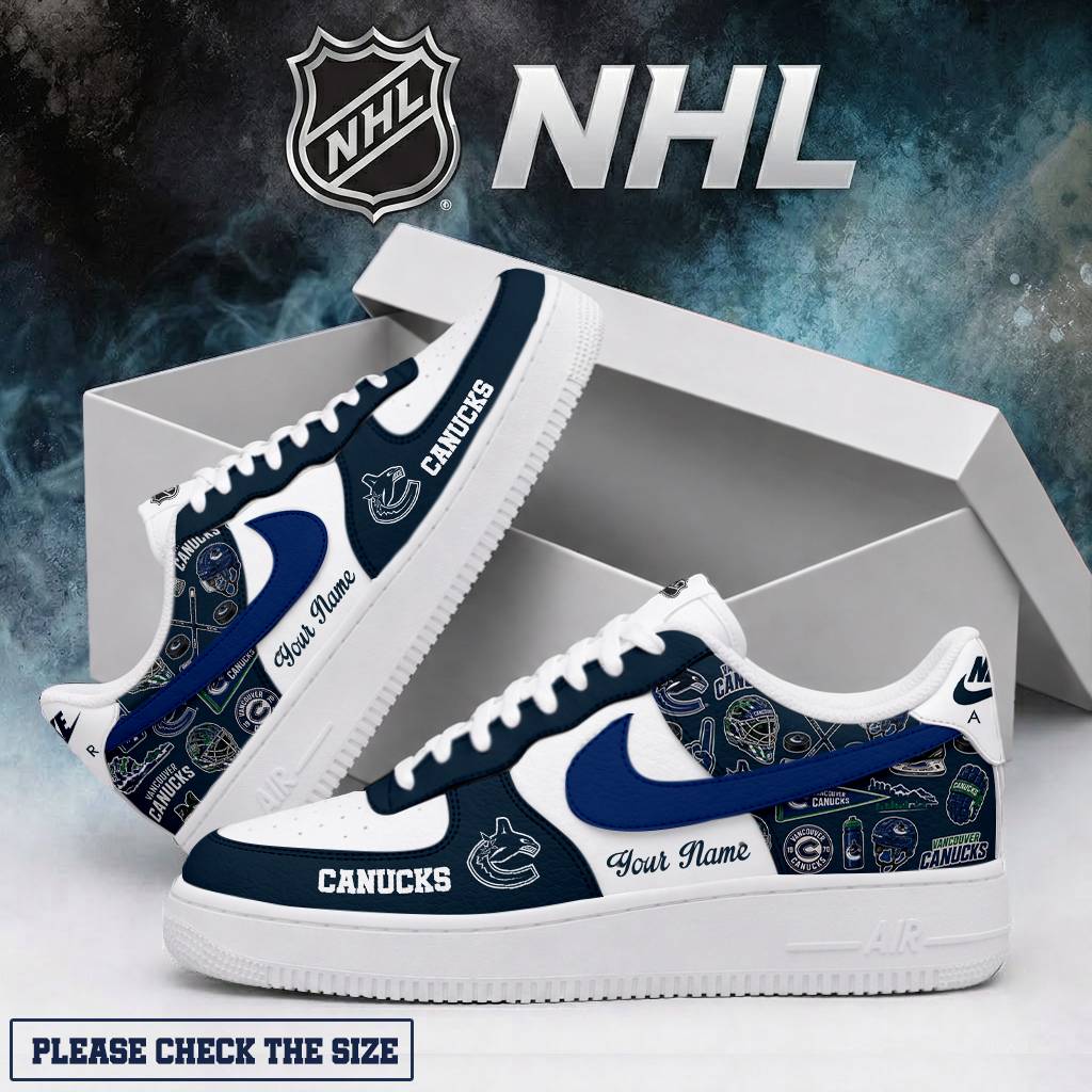LIMITED EDITION - NEW CUSTOMIZED NHL19 VCC VANCOUVER CANUCKS AF1 SHOES