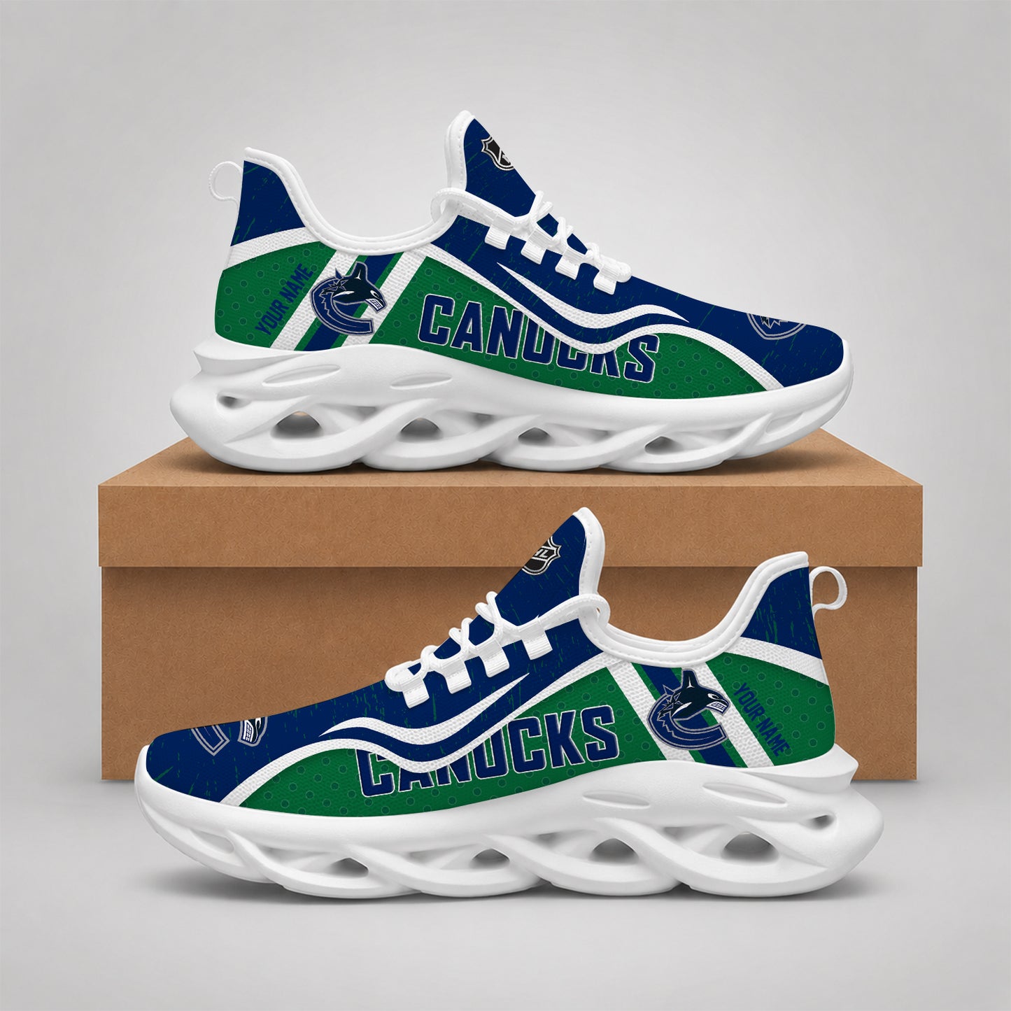 VIRAL EDITION - NEW CUSTOMIZED NHL19 VCC VANCOUVER CANUCKS CLUNKY SNEAKERS