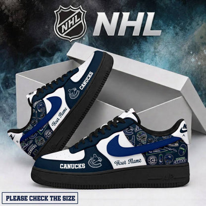 LIMITED EDITION - NEW CUSTOMIZED NHL19 VCC VANCOUVER CANUCKS AF1 SHOES