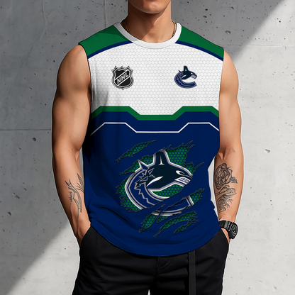 SPECIAL EDITION - NEW CUSTOMIZED NHL19 VCC VANCOUVER CANUCKS MEN'S GYM SHIRT