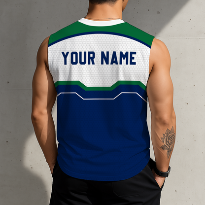 SPECIAL EDITION - NEW CUSTOMIZED NHL19 VCC VANCOUVER CANUCKS MEN'S GYM SHIRT