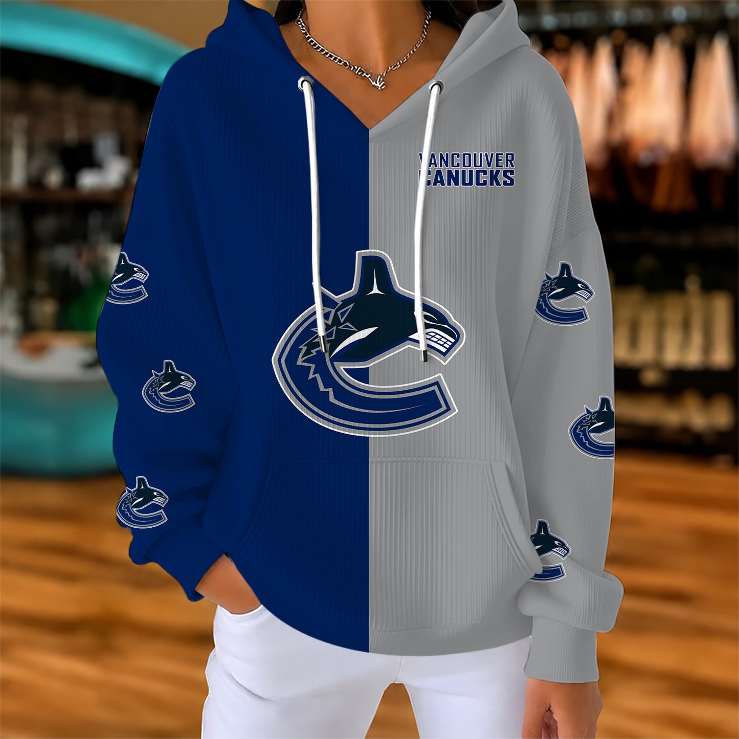 [SUPER SALE] NEW CUSTOMIZED NHL19 VCC VANCOUVER CANUCKS RIBBED HOODIE & SWEATSHIRT