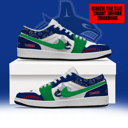 [SUPER SALE] NEW CUSTOMIZED NHL19 VCC VANCOUVER CANUCKS AIR JORDAN LOW SHOES