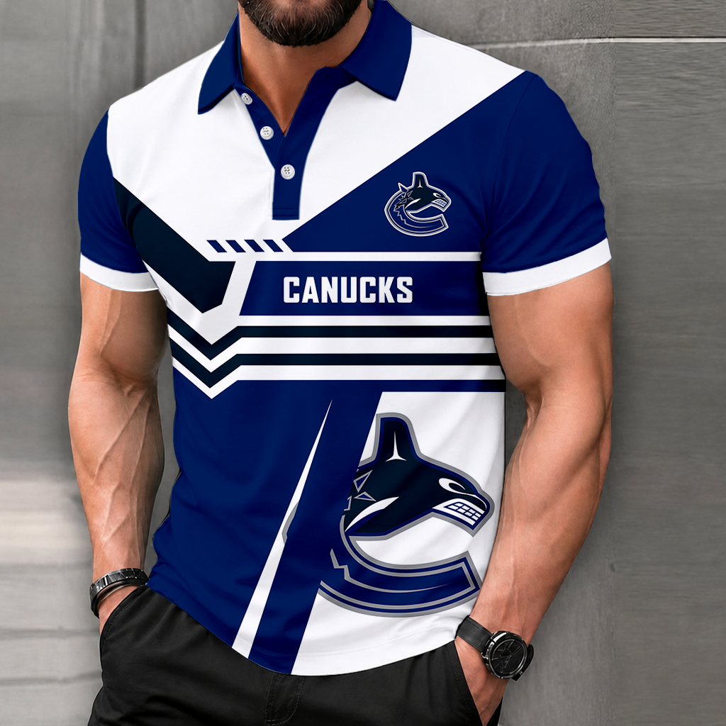 LIMITED EDITION - NEW CUSTOMIZED NHL19 VCC VANCOUVER CANUCKS POLO SHIRT, ZIP POLO SHIRT & T-SHIRTS