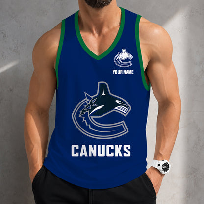 LIMITED EDITION - NEW CUSTOMIZED NHL19 VCC VANCOUVER CANUCKS MEN'S TANK TOP