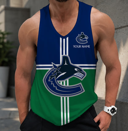 LIMITED EDITION - NEW CUSTOMIZED NHL19 VCC VANCOUVER CANUCKS MEN'S TANK TOP